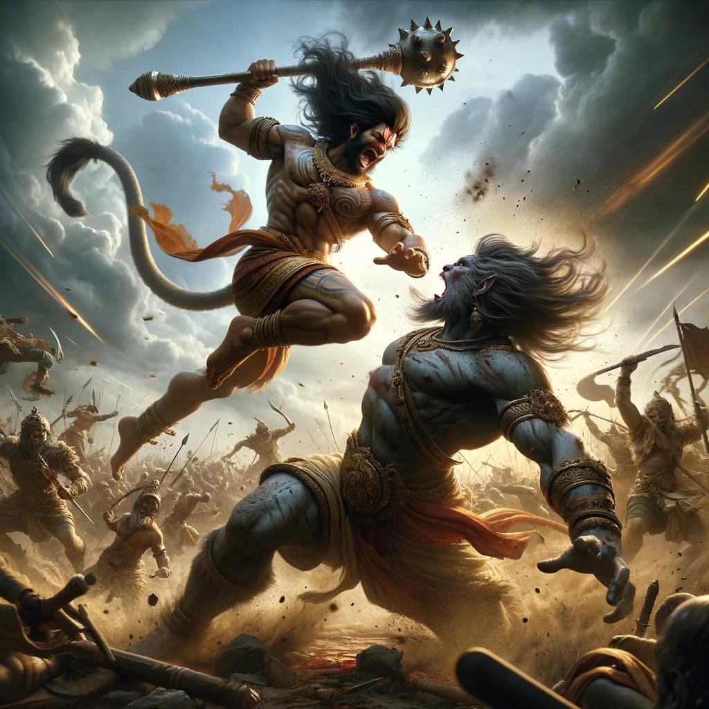 Hanuman Slays Dhumraksha